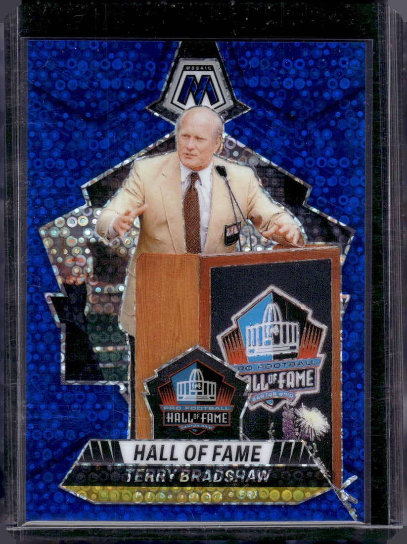 Terry Bradshaw No Huddle Blue /75 2024 Panini Mosaic #296 Pittsburgh Steelers (1 of 2)