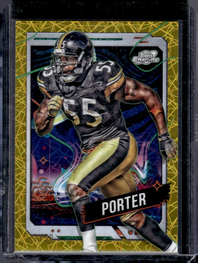 Joey Porter Gold Interstellar Refractor /50 2024 Topps Cosmic Chrome #83 Pittsburgh Steelers: Topps Football NFL Trading Sports Cards, Sports Cards for Sale Near Me, Super Bowl & Hall of Fame Player Cards, Resurgence, Composite, SP, SSP, Valuable Auction Memorabilia Lots For Sale On Line