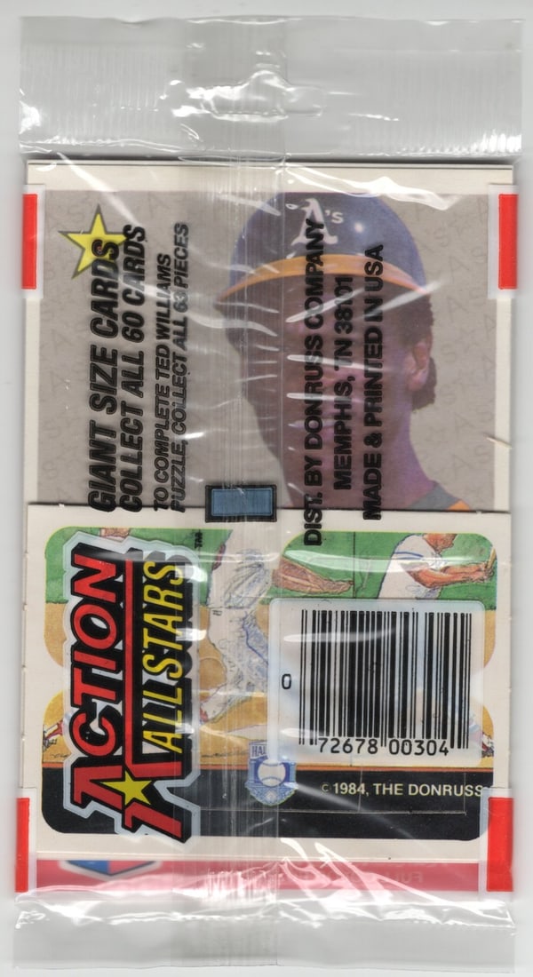 1984 Donruss Action All-stars Baseball Jumbo Card Pack - You Receive the Pack Pictured: Vintage Valuable Donruss Baseball MLB Trading & Sports Cards, Robin Yount, George Brett, Rickey Henderson, Nolan Ryan, Old Sports Cards for Sale Near Me, Oversized Sports Cards, World Series & Hall of