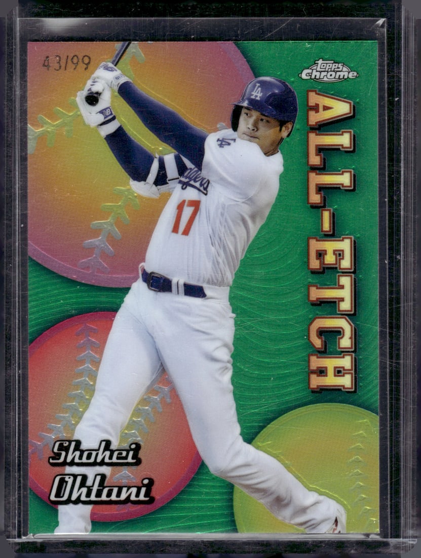 Shohei Ohtani All-Etch Green Refractor /99 2024 Topps Chrome #CAE-1 Dodgers Baseball Card (1 of 2)