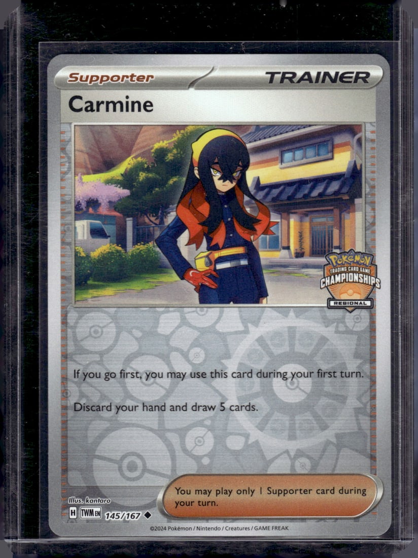 2024 Pokemon Twlight Masquerade Carmine Regional Championships #145: Pokemon Trading Card Game Cards, Charizard, Pikachu, Mewto, EX, Referse Holo, Holo Rare Cards, Secret Rare Cards, Full Art Cards, Evee, 3 Stars Ultra Rare Cards, Double Rare, Illustration Rare, Specia