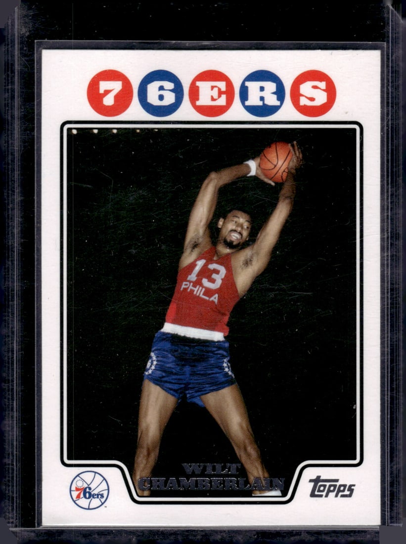 Wilt Chamberlain 2008-09 Topps #191 76ers Basketball Card: Topps Basketball NBA Trading & Sports Cards, Sports Cards for Sale Near Me, Chrome, Refractor, SP, SSP, Valuable Auction Memorabilia Lots Sold On Line, NBA Championship & Hall of Fame Player Cards