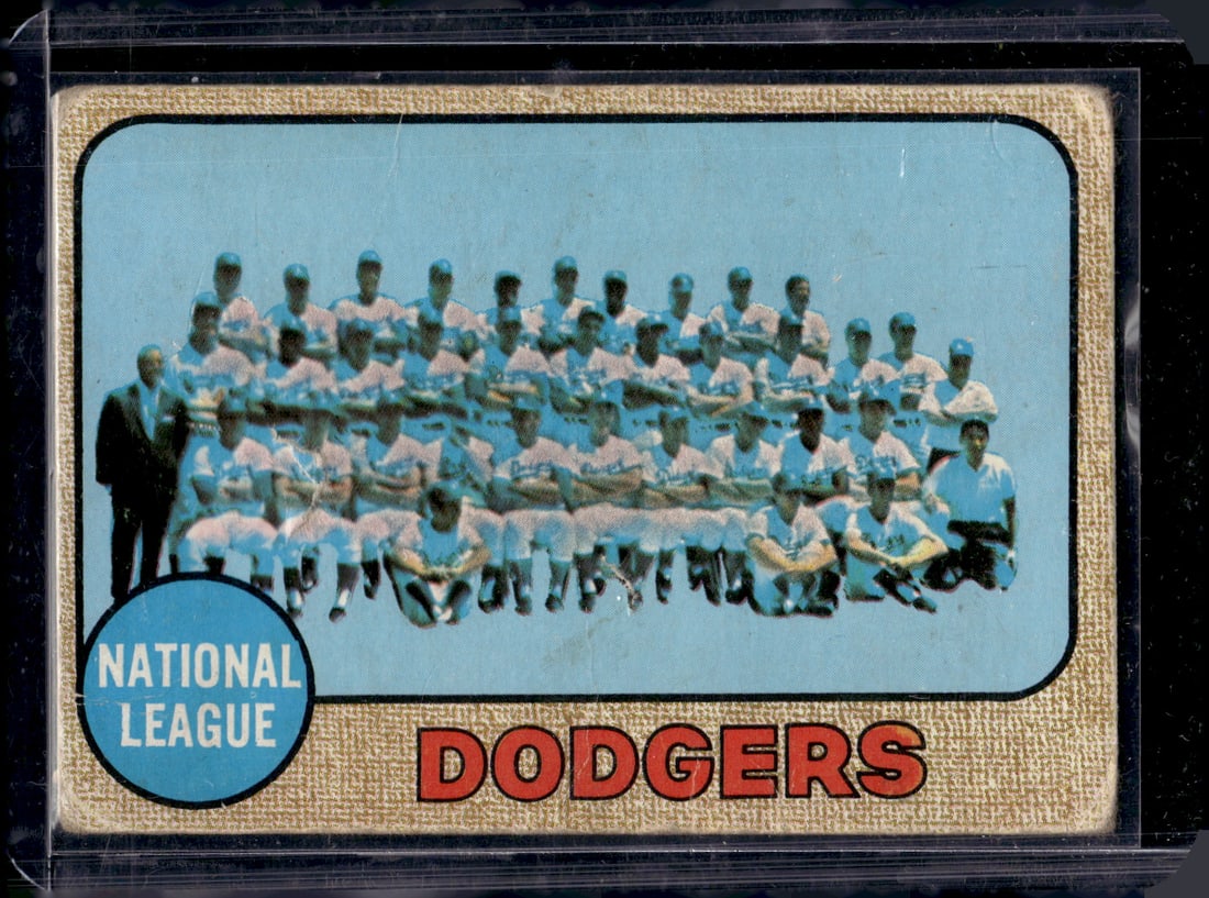 Dodgers Team Card 1968 Topps #168 Low Grade Vintage Baseball Card (1 of 2)
