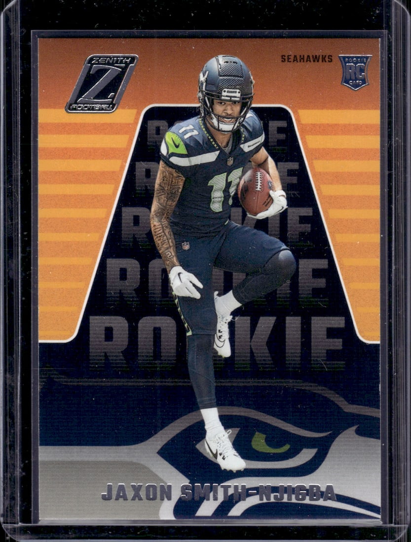 Jaxon Smith-Njigba Rookie Card 2023 Panini Zenith #151 Seattle Seahawks: Panini Select, Prizm, Mosaic, Contenders, Zenith, Phoenix, Illusions, Absolute, Rookie NFL Sports Trading Cards, SP, SSP, Cards, Football Cards for Sale Near Me, Superbowl & Hall of Fame Player Cards,