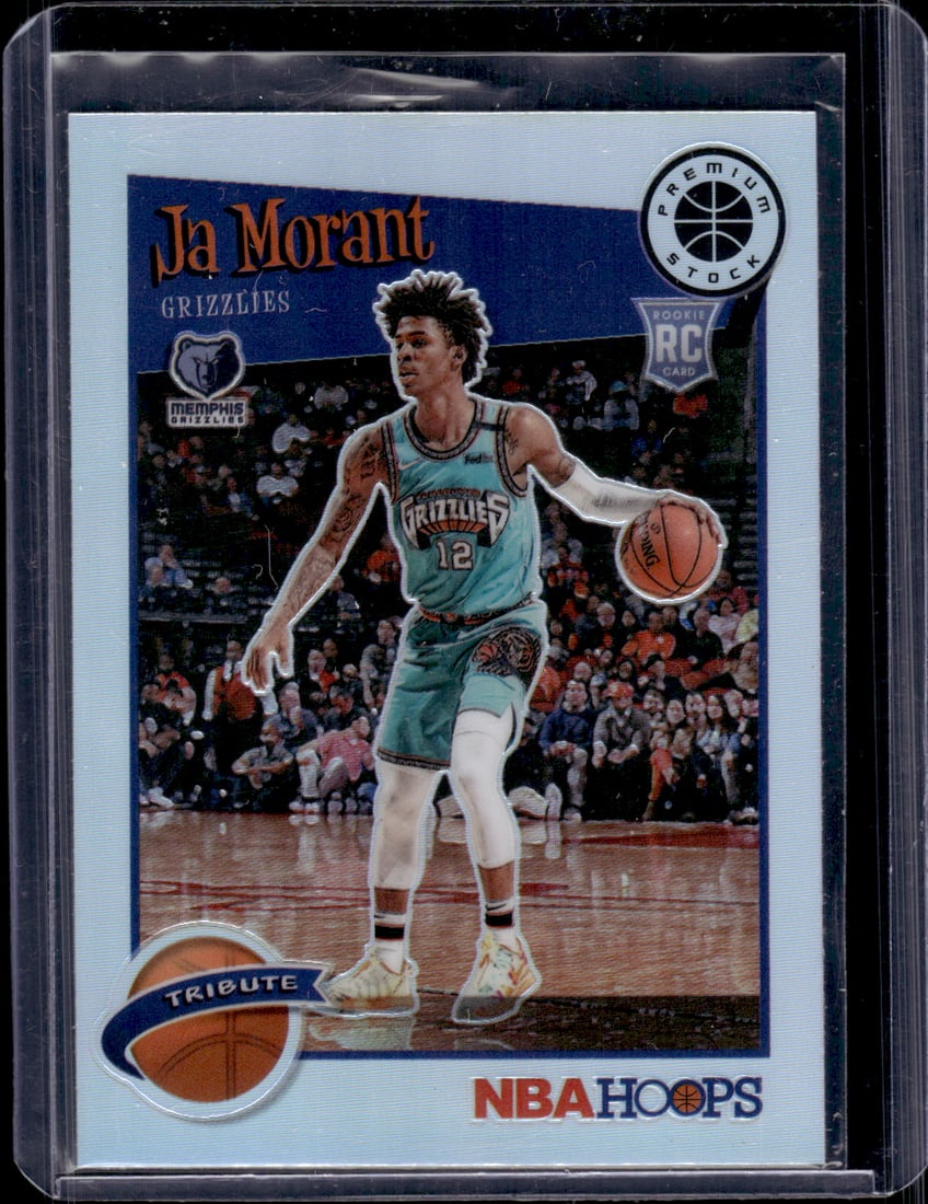 Ja Morant Rookie Card Silver Prizm 2019-20 Hoops Premium Stock #297 Grizzlies (1 of 2)