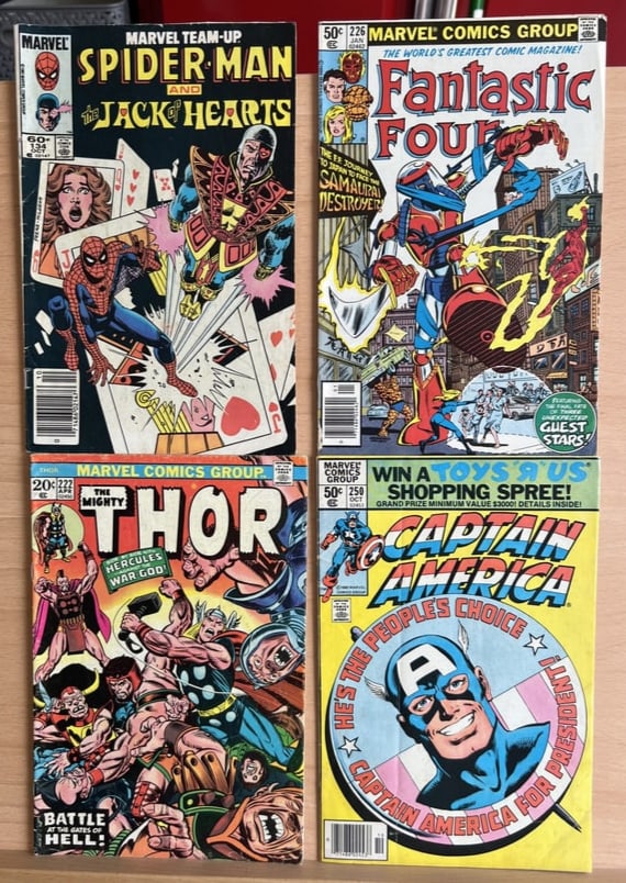 Vintage Marvel & DC Comic Book Lot: Thor, Team-Up, Fantastic Four, & Captain America (1 of 3)
