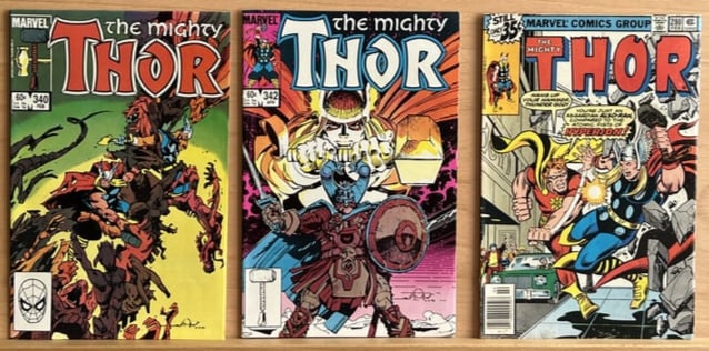 Mighty Thor Vintage Marvel Comic Book Lot: 1979 #280 February, 1983 #340 February, & 1983 #342 April (1 of 3)