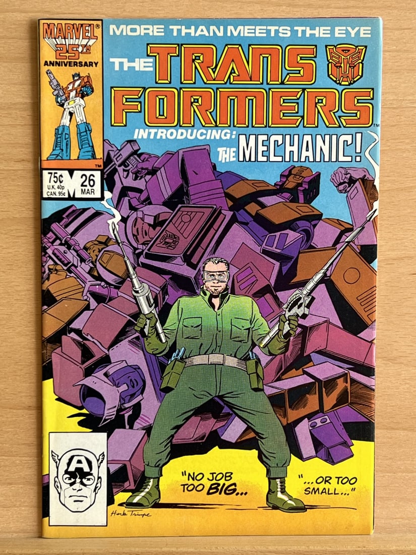 Transformers INTRODUCING THE MECHANIC Vintage Marvel comic Book 1987 #26 March (1 of 3)