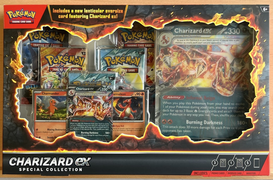 2025 Pokemon Charizard ex Special Collection Box, Including Lenticular Oversized Card (1 of 2)