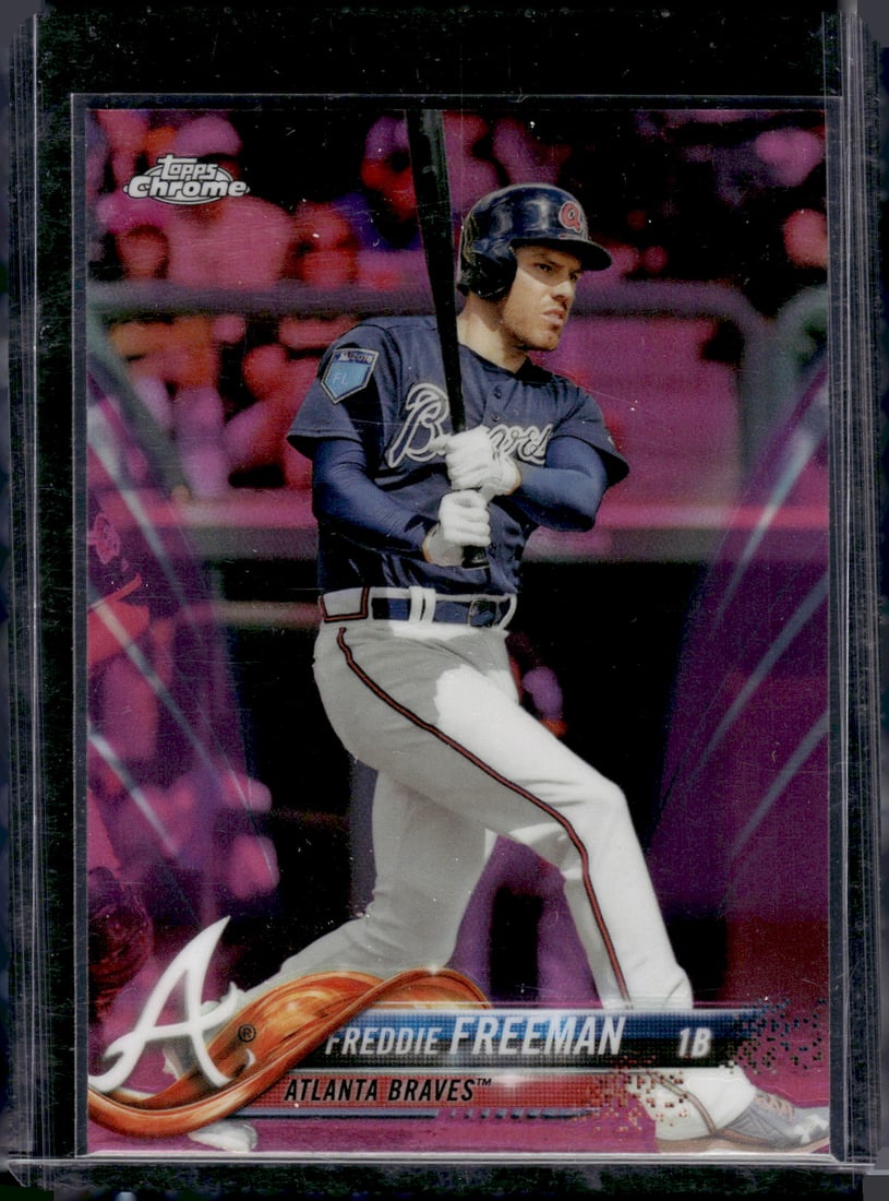 Freddie Freeman Pink Refractor 2018 Topps Chrome #23 Braves, Dodgers (1 of 2)