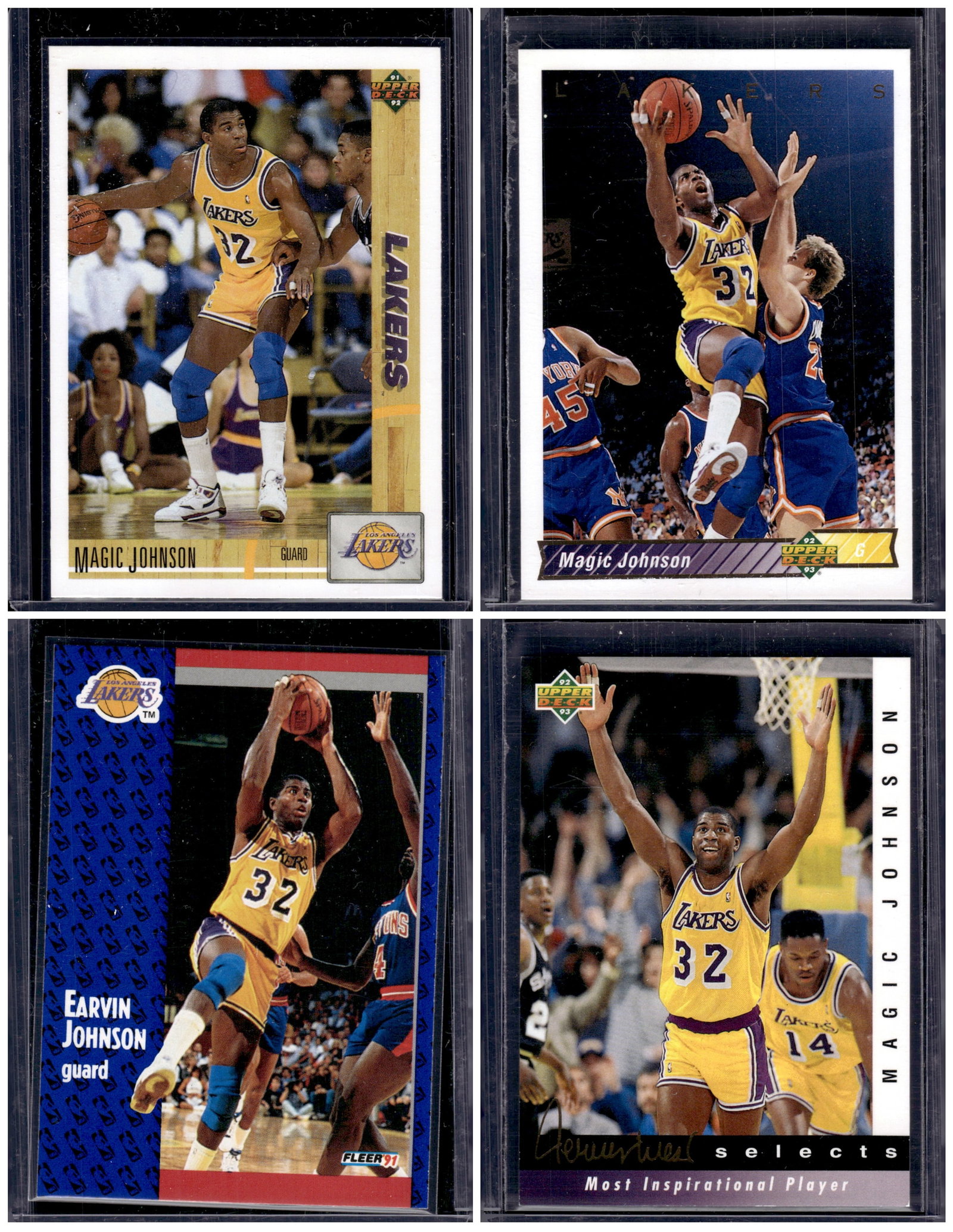 Lot of 4 Early 1990s Magic Johnson Basketball Cards. Los Angeles Lakers (1 of 1)