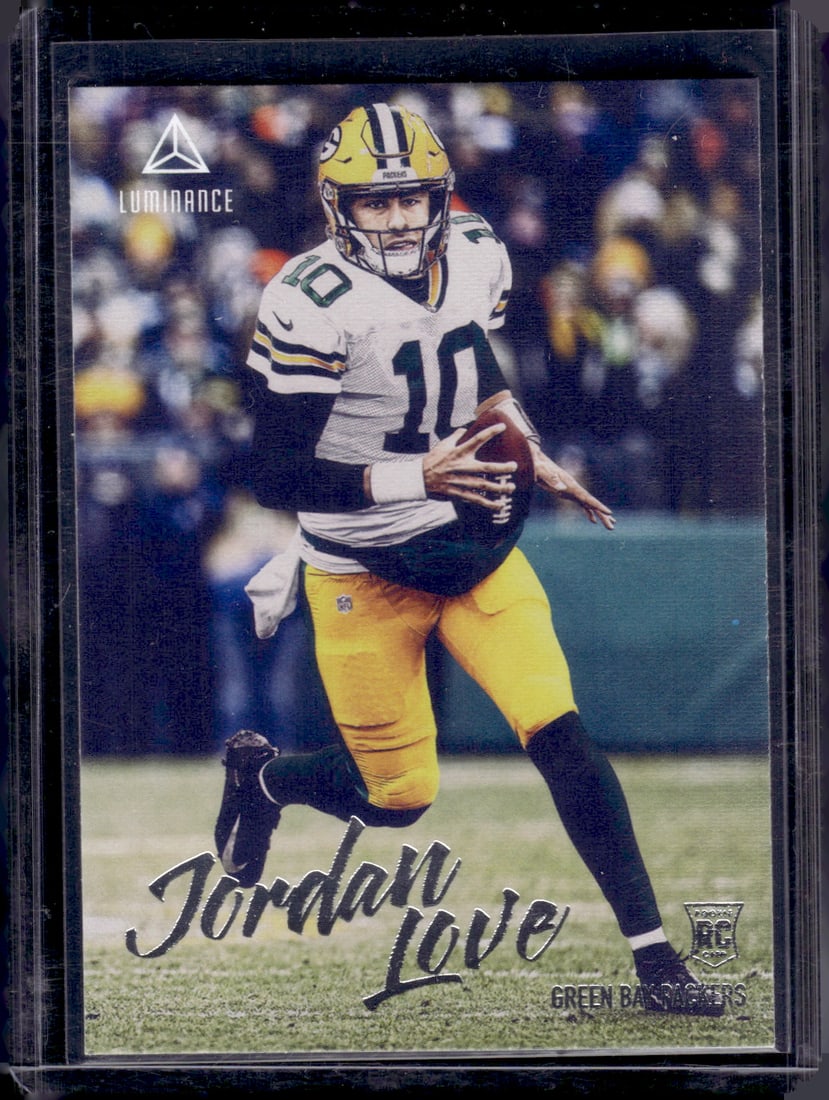 Jordan Love Rookie Card 2020 Chronicles Luminance #204 Green Bay Packers: Panini Select, Prizm, Mosaic, Contenders, Zenith, Phoenix, Illusions, Absolute, Rookie NFL Sports Trading Cards, SP, SSP, Cards, Football Cards for Sale Near Me, Superbowl & Hall of Fame Player Cards,