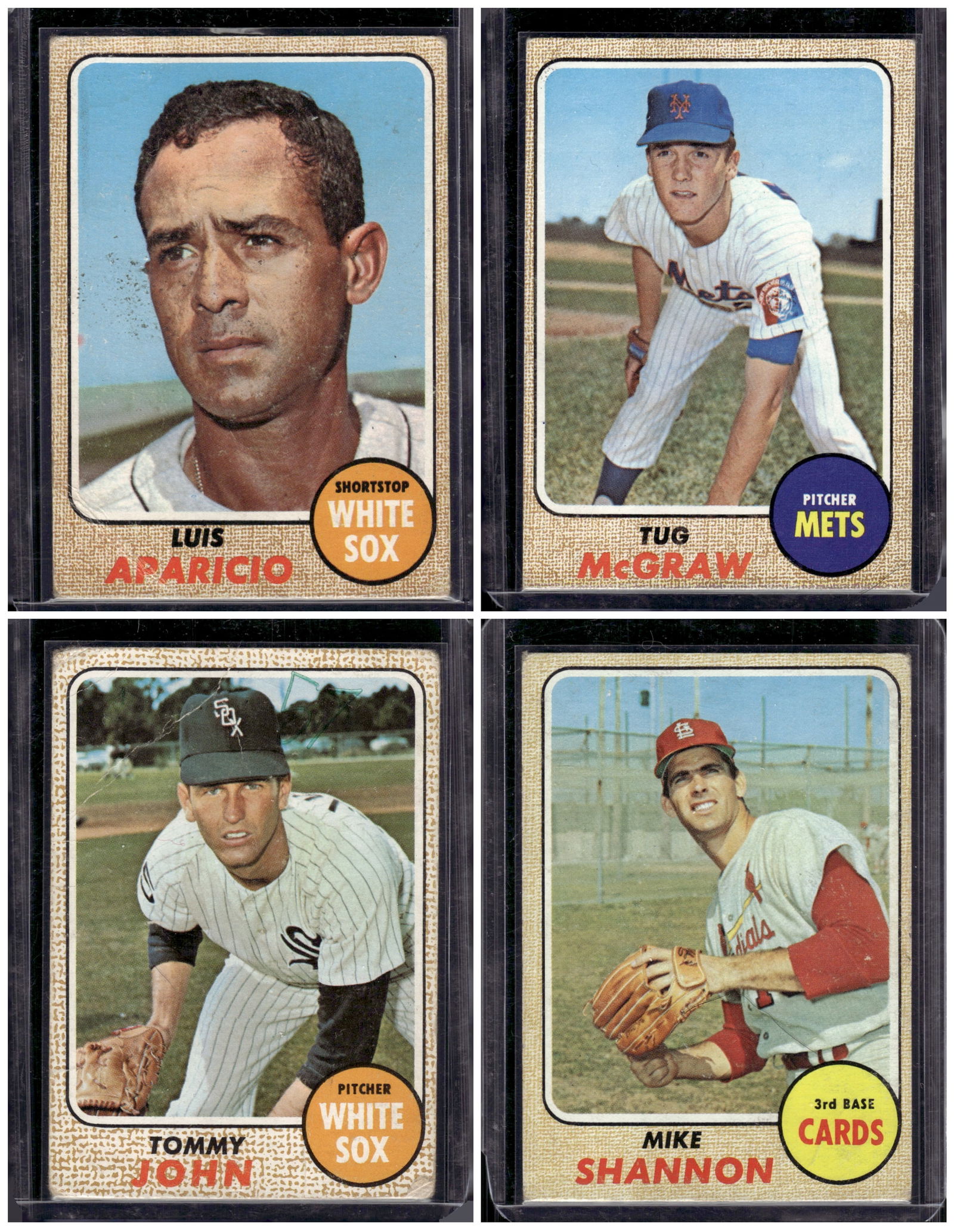 Lof of 4 1968 Topps Vintage Baseball Cards All Different See Pictures For Conditon (1 of 2)