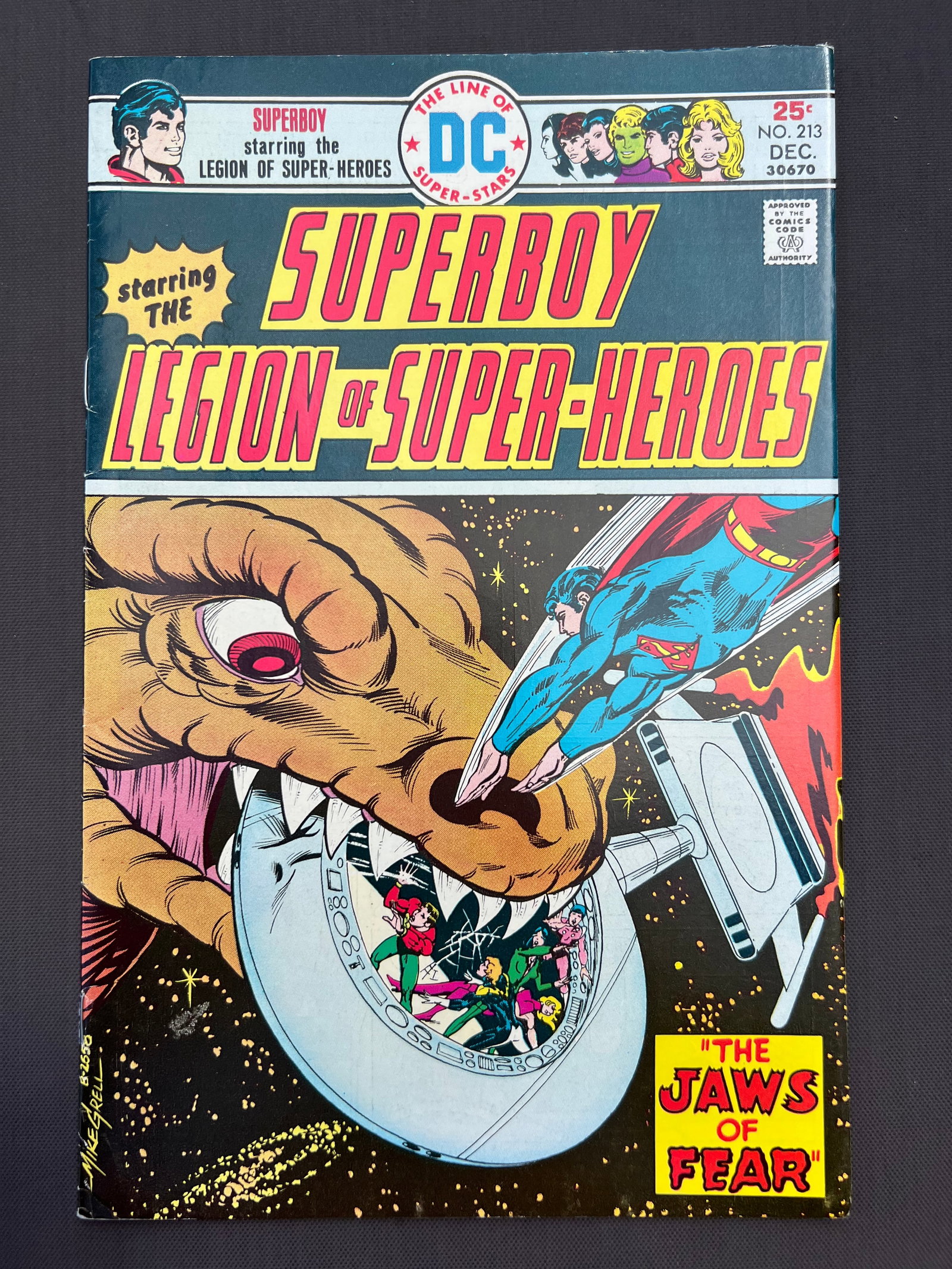 Superboy Starring the Legion of Super Heroes Vintage DC Comic Book: 1975 #213 December (1 of 3)