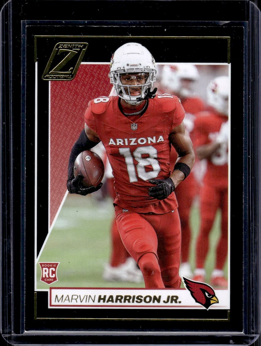 Marvin Harrison Jr. Rookie Card 2024 Panini Zenith #176 Arizona Cardinals Football Card: Panini Select, Prizm, Mosaic, Contenders, Zenith, Phoenix, Illusions, Absolute, Rookie NFL Sports Trading Cards, SP, SSP, Cards, Football Cards for Sale Near Me, Superbowl & Hall of Fame Player Cards,