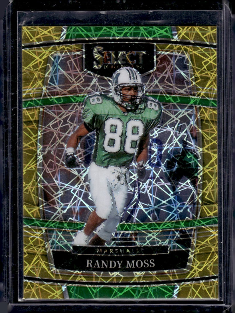 Randy Moss Gold Lazer Prizm 2022 Select Draft Picks #68 Marshall (1 of 2)