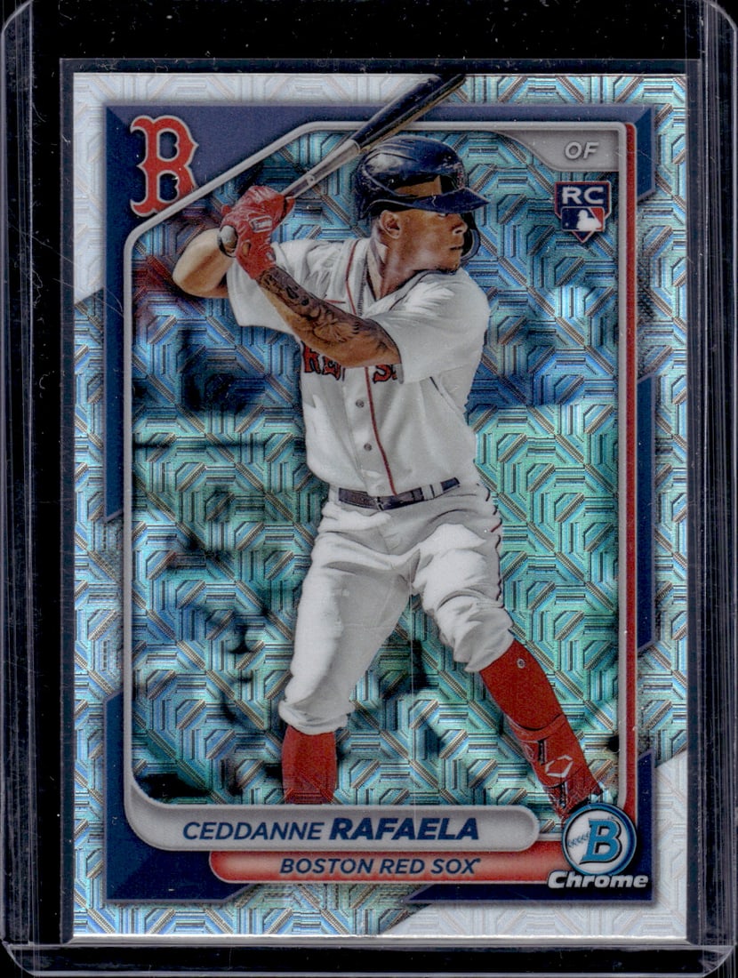 Ceddanne Rafaela Rookie Card Mojo Refractor 2024 Bomwan Chrome #84 Red Sox (1 of 2)