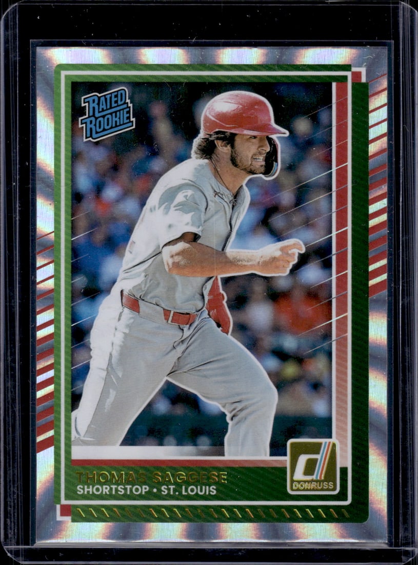 Thomas Saggese Rookie Card Holo Laser 2025 Donruss #30 St. Louis Cardinals (1 of 2)