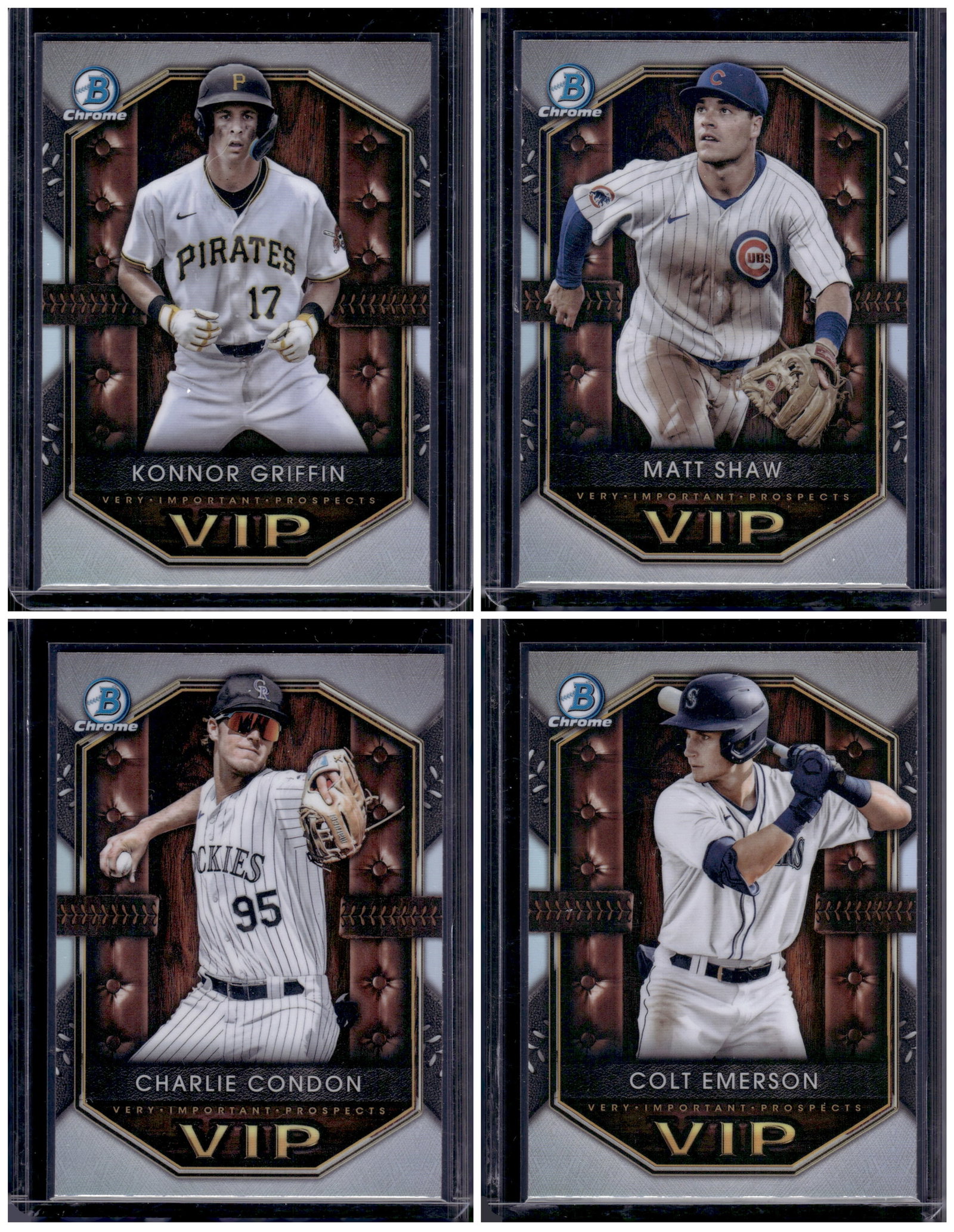 Lot of 4 2025 Bowman Chorme VIP Propsects. Konnor Griffin, Matt Shaw, Charlie Condon, Emerson: Topps Baseball MLB Trading & Sports Cards, Sports Cards for Sale Near Me, World Series & Hall of Fame Players Memorabilia, Refractors, X-Fractors, Numbered, SP, SSP, Valuable Auction Memorabilia Lots 