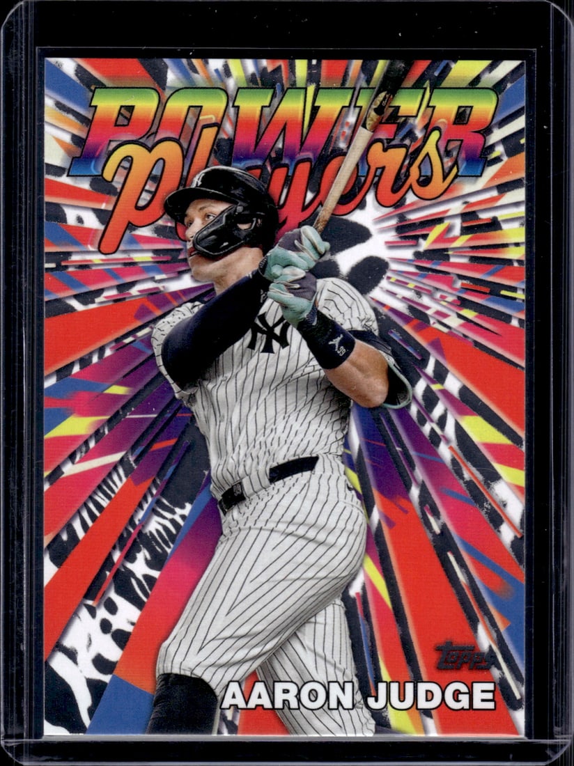 Aaron Judge Power Players 2025 Topps #PP-12 New York Yankees Baseball Card: Topps Baseball MLB Trading & Sports Cards, Sports Cards for Sale Near Me, World Series & Hall of Fame Players Memorabilia, Refractors, X-Fractors, Numbered, SP, SSP, Valuable Auction Memorabilia Lots 