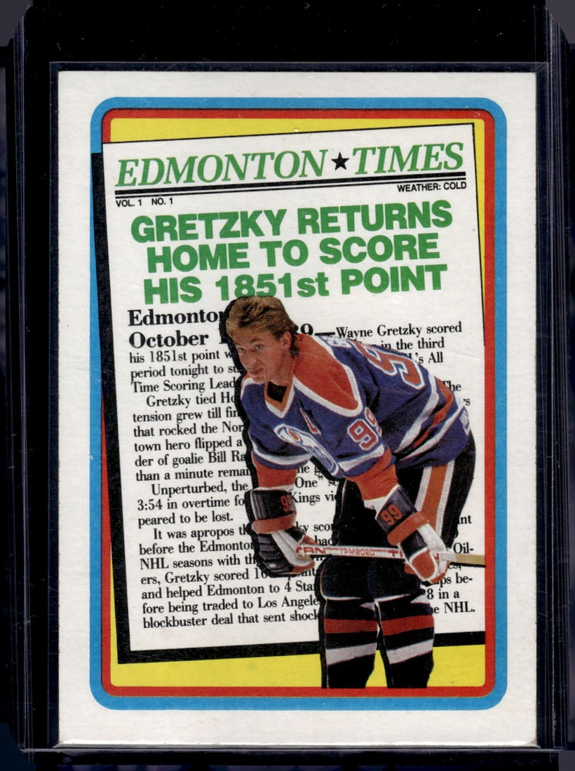 Wayne Gretzky 1990 Topps #2 Edmonton Oilers Hockey Card: Topps Vintage NHL Hockey Trading & Sports Cards, Old Sports Cards for Sale Near Me, Stanley Cup & Hall of Fame Players, Valuable Auction Memorabilia Lots for Sale On Line