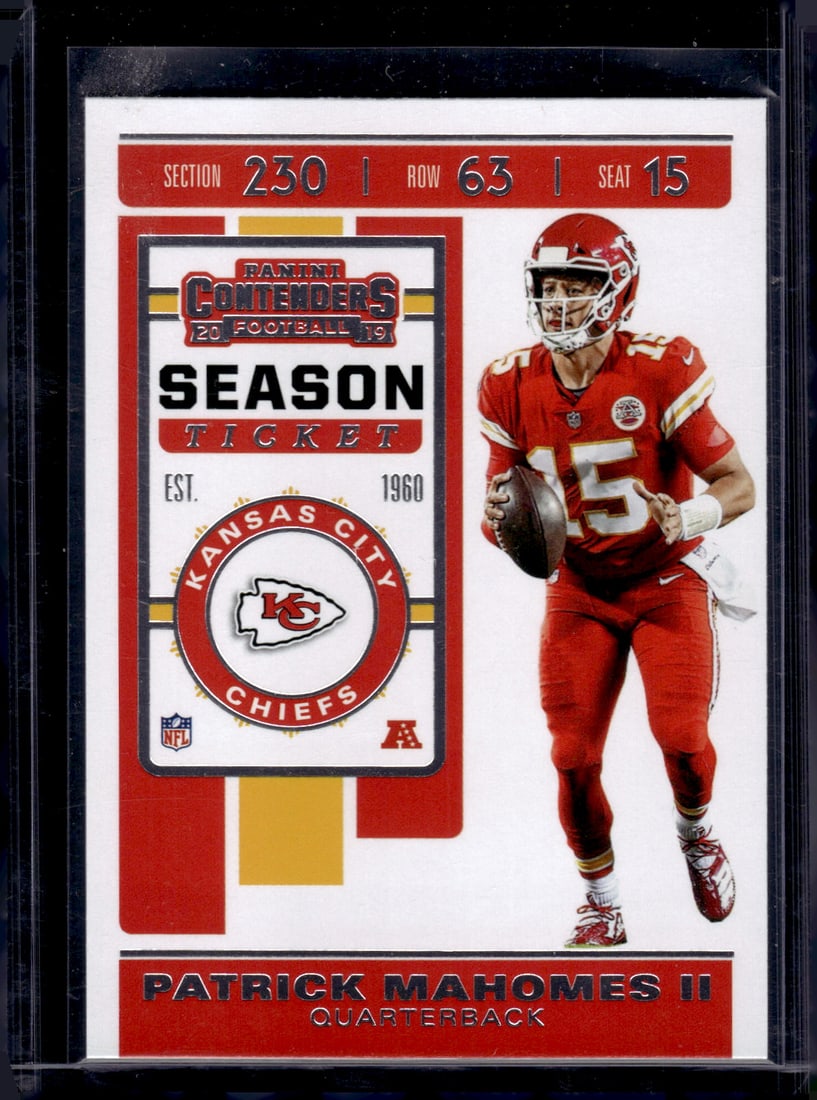 Patrick Mahomes Season Ticket 2019 Panini Contenders #39 Kansas City Chiefs (1 of 2)
