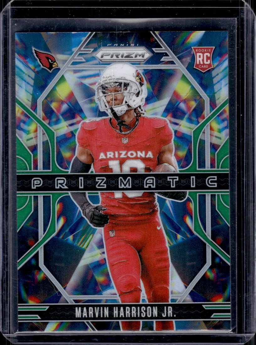 Marvin Harrison Jr. Rookie Card Prizmatic Green Prizm 2024 Prizm #12 Cardinals Football Card: Panini Select, Prizm, Mosaic, Contenders, Zenith, Phoenix, Illusions, Absolute, Rookie NFL Sports Trading Cards, SP, SSP, Cards, Football Cards for Sale Near Me, Superbowl & Hall of Fame Player Cards,