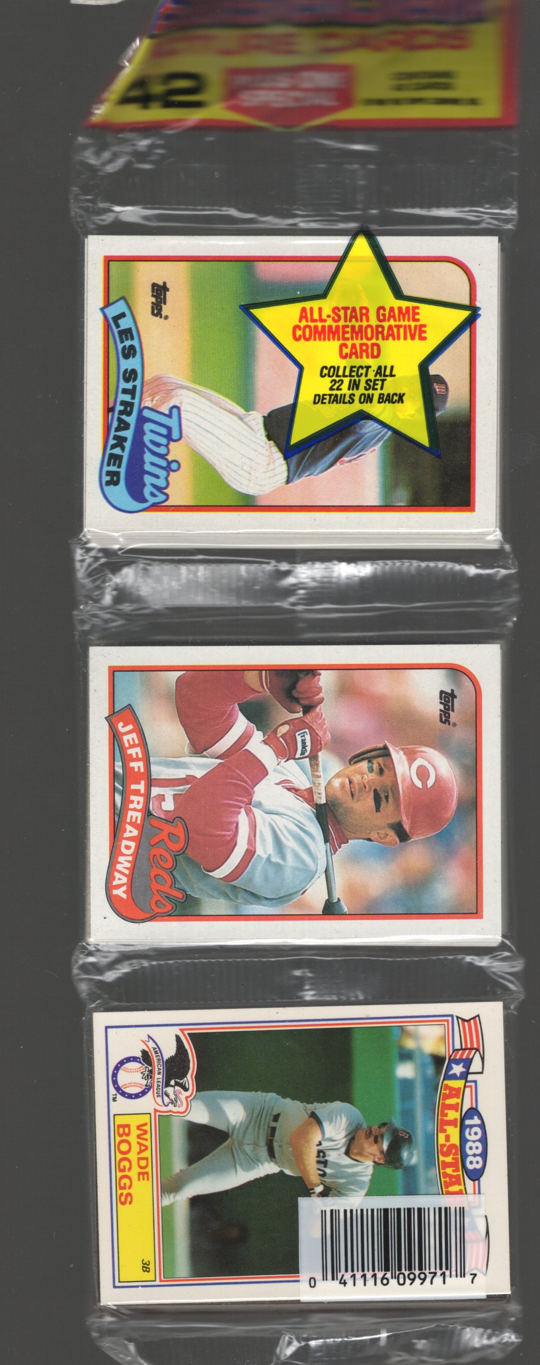 1989 Topps Baseball Cards Hanger Rack Pack 42 Cards Plus 1 Special Card You Receive the Pack (1 of 2)
