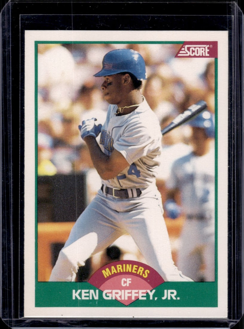 Ken Griffey Jr. Rookie Card 1989 Score #100T Mariners Baseball Card: Score Vintage Baseball MLB Trading & Sports Cards, Old Sports Cards for Sale Near Me, Auction Memorabilia Lots for Sale On Line, World Series & Hall of Fame Players