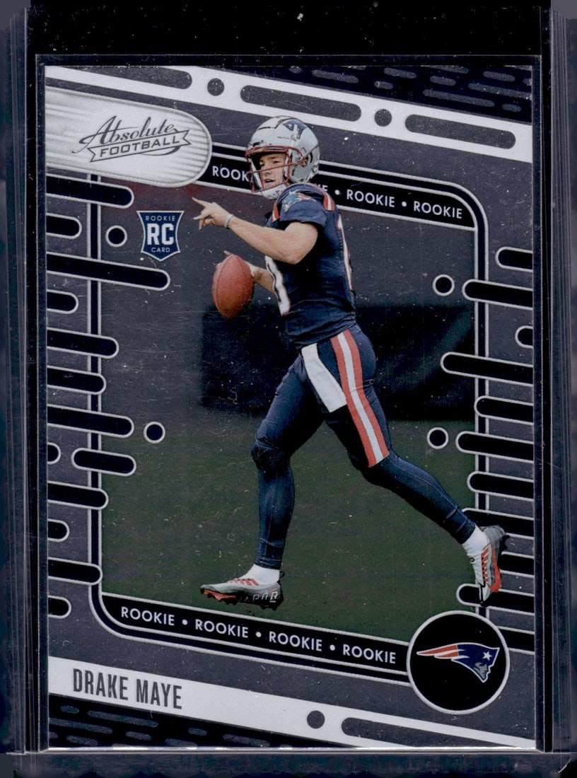 Drake Maye Rookie Card 2024 Panini Absolute #103 New England Patriots: Panini Select, Prizm, Mosaic, Contenders, Zenith, Phoenix, Illusions, Absolute, Rookie NFL Sports Trading Cards, SP, SSP, Cards, Football Cards for Sale Near Me, Superbowl & Hall of Fame Player Cards,