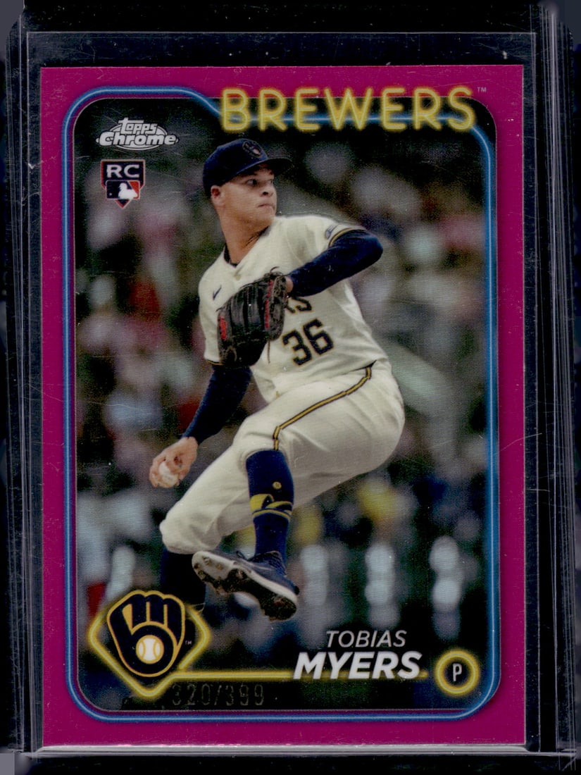 Tobias Myers Rookie Card Magenta Refractor /399 2024 Topps Chrome #USC25 Brewers: Topps Baseball MLB Trading & Sports Cards, Sports Cards for Sale Near Me, World Series & Hall of Fame Players Memorabilia, Refractors, X-Fractors, Numbered, SP, SSP, Valuable Auction Memorabilia Lots 