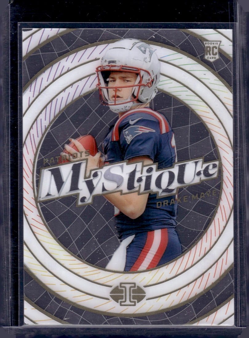 Drake Maye Rookie Card Mystique 2024 Illusions #2 Patriots Football Card: Panini Select, Prizm, Mosaic, Contenders, Zenith, Phoenix, Illusions, Absolute, Rookie NFL Sports Trading Cards, SP, SSP, Cards, Football Cards for Sale Near Me, Superbowl & Hall of Fame Player Cards,