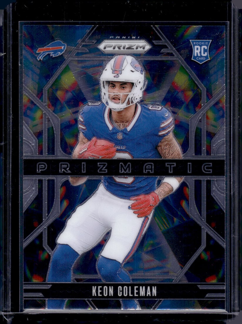 Keon Coleman Rookie Card Prizmatic 2024 Prizm #15 Buffalo Bills: Panini Select, Prizm, Mosaic, Contenders, Zenith, Phoenix, Illusions, Absolute, Rookie NFL Sports Trading Cards, SP, SSP, Cards, Football Cards for Sale Near Me, Superbowl & Hall of Fame Player Cards,