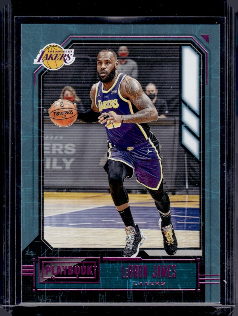 LeBron James Pink Parallel 2020-21 Chronicles Playbook #178 Lakers Basketball Card (1 of 2)