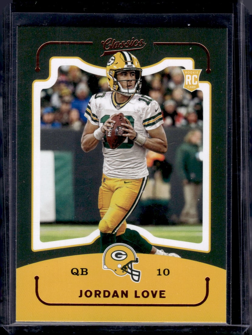 Jordan Love Rookie Card 2020 Chronicles Classics #CL-4 Green Bay Packers: Panini Select, Prizm, Mosaic, Contenders, Zenith, Phoenix, Illusions, Absolute, Rookie NFL Sports Trading Cards, SP, SSP, Cards, Football Cards for Sale Near Me, Superbowl & Hall of Fame Player Cards,