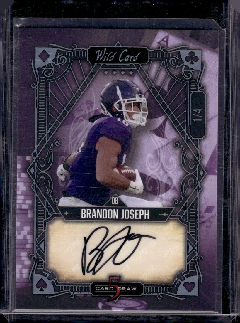 Bradon Joseph Auto /4 2023 Wild Card #5CDV-8 Football Card (1 of 2)