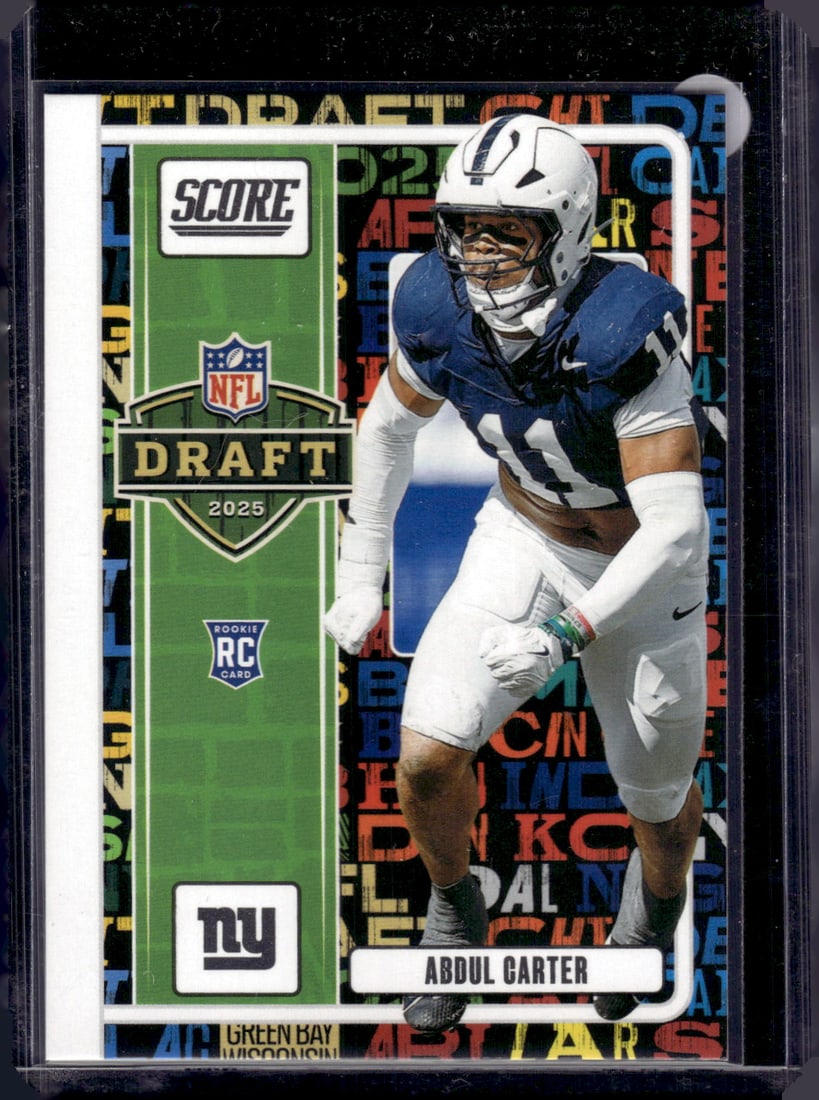Abdul Carter Rookie Card 2025 Score #8 New York Giants: Panini Select, Prizm, Mosaic, Contenders, Zenith, Phoenix, Illusions, Absolute, Rookie NFL Sports Trading Cards, SP, SSP, Cards, Football Cards for Sale Near Me, Superbowl & Hall of Fame Player Cards,