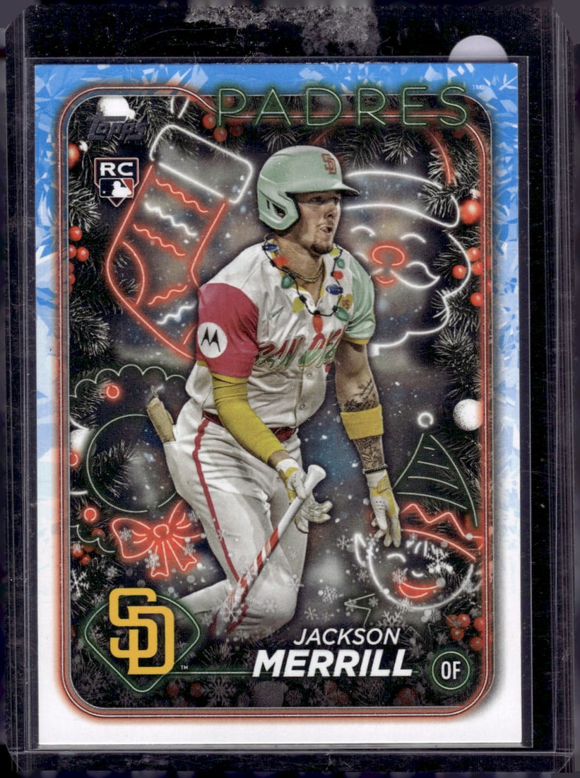 Jackson Merrill Rookie Card 2024 Topps Holiday #H160 Padres Baseball Card (1 of 2)
