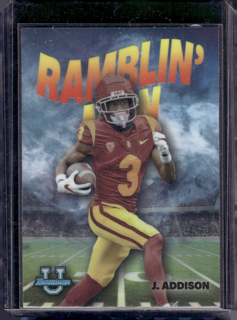 Jordan Addison Ramblin' Man 2022 Bowman U Chrome #RM-9 USC Trojans, Vikings (1 of 2)