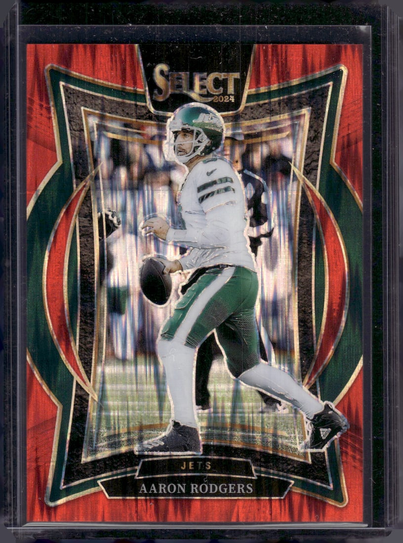Aaron Rodgers Red Shock Prizm /249 2024 Select #40 Jets, Steelers, Packers (1 of 2)