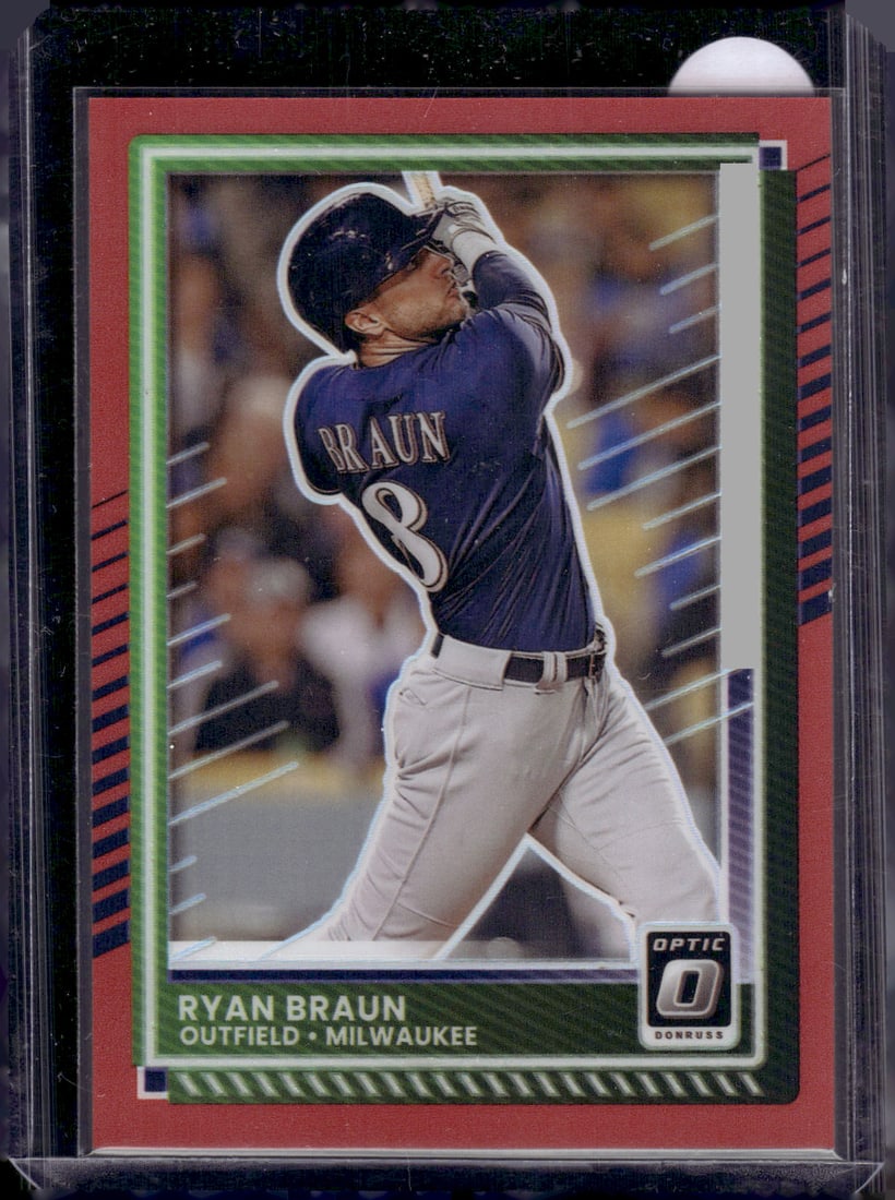 Ryan Braun Red Prizm /99 2025 Donruss Optic #59 Milwaukee Brewers (1 of 2)