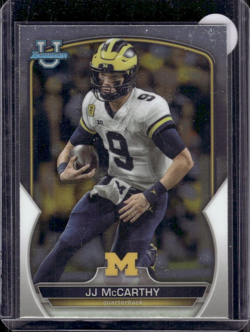 JJ McCarthy 2022 Bowman Chrome #48 Michigan Wolverines: Bowman U Chrome Football NFL Trading & Sports Cards, Sports Cards for Sale Near Me, Prospect, 1st Bowman, Super Bowl & Hall of Fame Players, Auction Memorabilia Lots For Sale Near Me