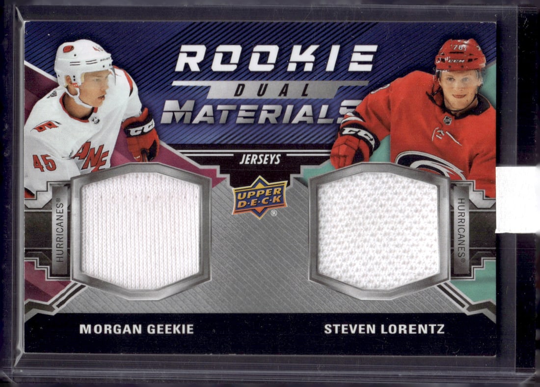 Morgan Geekie/Steven Lorentz Dual Rookie Patch 2020-21 Upper Deck #RDM-GL Hurricanes (1 of 2)