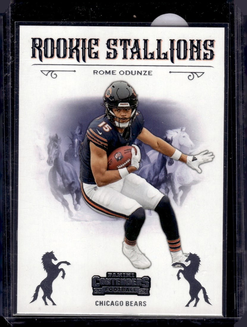Rome Oduzne Rookie Stallions 2024 Contenders #13 Chicago Bears: Panini Select, Prizm, Mosaic, Contenders, Zenith, Phoenix, Illusions, Absolute, Rookie NFL Sports Trading Cards, SP, SSP, Cards, Football Cards for Sale Near Me, Superbowl & Hall of Fame Player Cards,