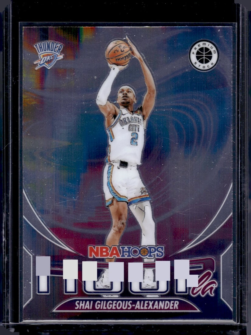 Shai Gilgeous-Alexander Hoopla 2023-24 Premium Stock #4 OKC Thunder: Panini Select, Prizm, Mosaic, Contenders, Revolution, Phoenix, NBA Hoops, Rookie NFL Sports Trading Cards, Silver, SP, SSP, Wave Prizms, Numbered Cards, Basketball sports Cards for Sale Near Me, NBA C