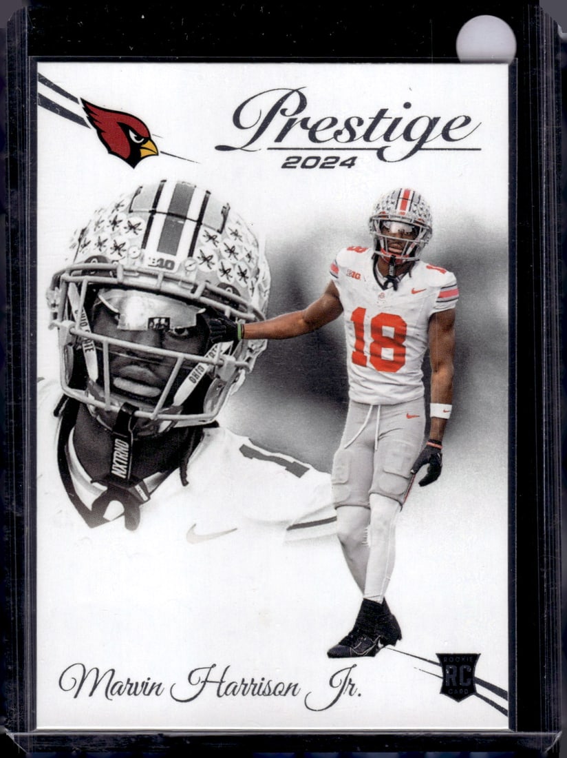 Marvin Harrison Jr. Rookie Card 2024 Prestige #303 Arizona Cardinals: Panini Select, Prizm, Mosaic, Contenders, Zenith, Phoenix, Illusions, Absolute, Rookie NFL Sports Trading Cards, SP, SSP, Cards, Football Cards for Sale Near Me, Superbowl & Hall of Fame Player Cards,