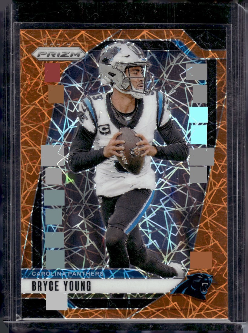Bryce Young Orange Lazer Prizm 2024 Panini Prizm #37 Carolina Panthers (1 of 2)