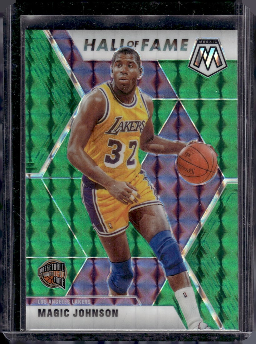 Magic Johnson Green Mosaic Prizm 2019-20 Panini Mosaic #291 Lakers (1 of 2)