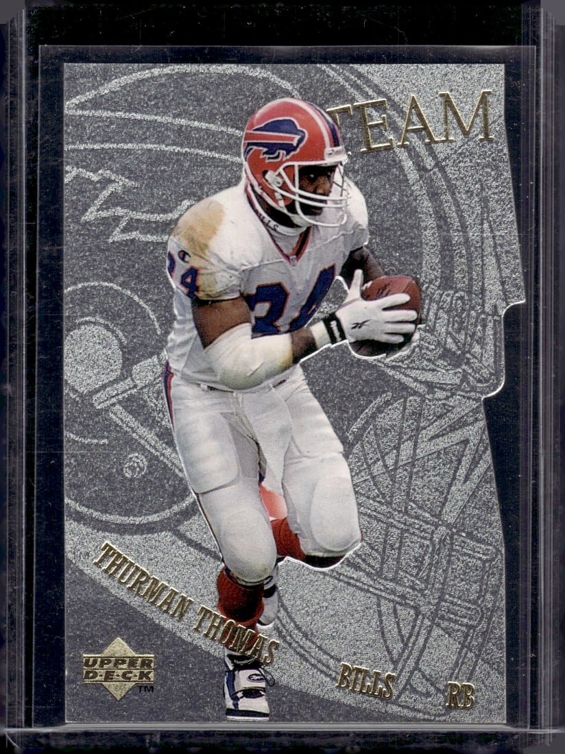 Thurman Thomas Teammates Die Cut 1997 Upper Deck #TM7 Buffalo Bills: Upper Deck, Vintage Football NFL Trading Cards, Old Sports Cards for Sale Near Me, Hall of Fame & Super Bowl Player Cards, Auction Memorabilia Lots for Sale on Line
