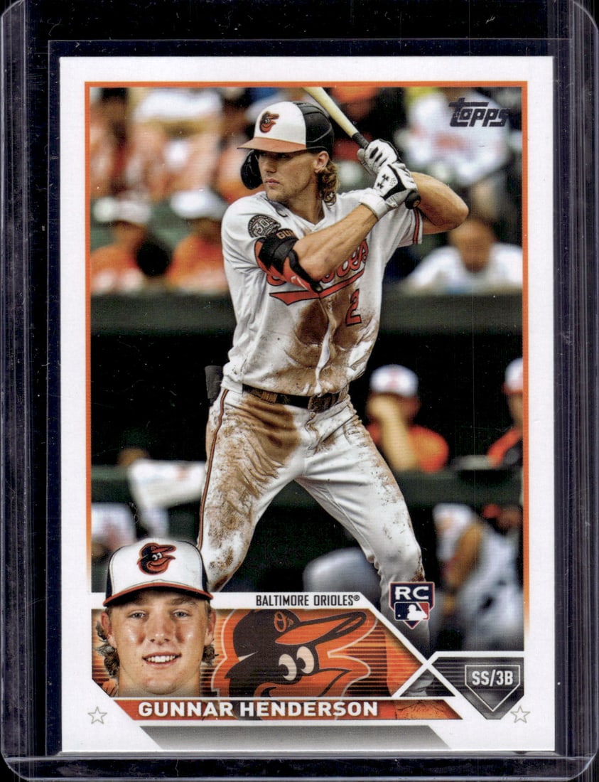 Gunnar Henderson Rookie Card 2023 Topps #206 Orioles: Topps Baseball MLB Trading & Sports Cards, Sports Cards for Sale Near Me, World Series & Hall of Fame Players Memorabilia, Refractors, X-Fractors, Numbered, SP, SSP, Valuable Auction Memorabilia Lots 